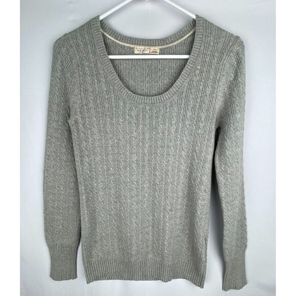 Vintage Y2k Old Navy Sweater Womens Size Small Cable Knit Light Gray - Picture 1 of 9
